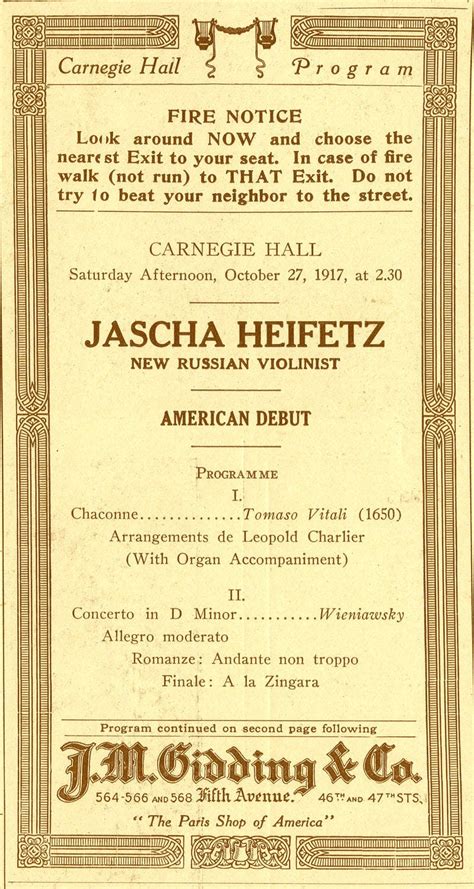 Jascha Heifetz | Carnegie Hall