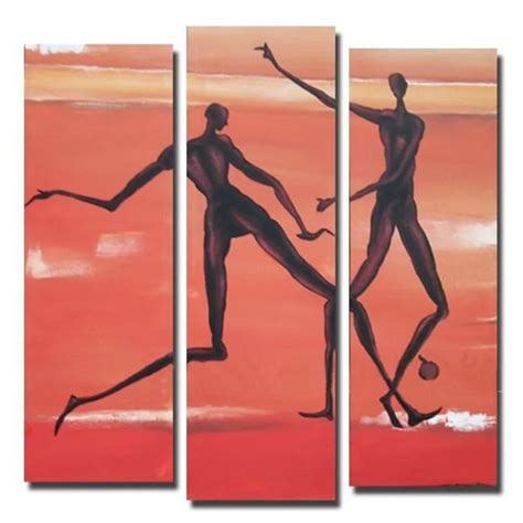 Modern Abstract Sports Oil Painting on Canvas Hand Painted Figure Acrylic Paintings Home ...