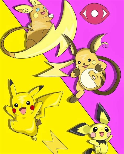 Pichu, Pikachu, Raichu & Alolan Raichu Evolution, Pokemon | Pokemon, Pokemon eevee, Pikachu raichu