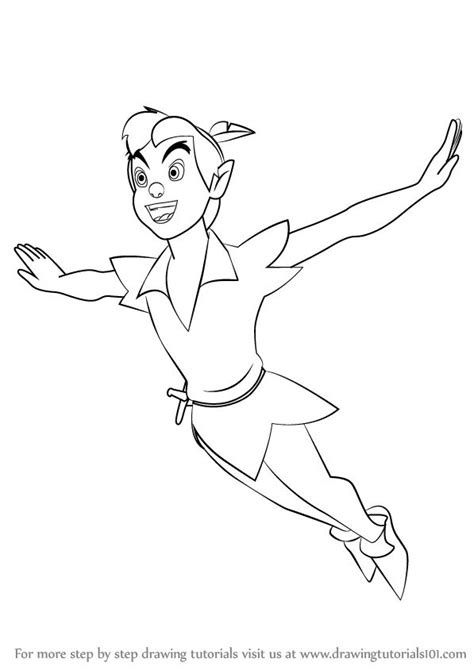 How to Draw Peter Pan from Peter Pan - DrawingTutorials101.com | Peter ...
