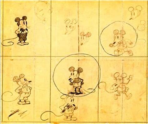 Walt Disney’s Early Sketches of Mickey Mouse, ca. 1928 ~ Vintage Everyday