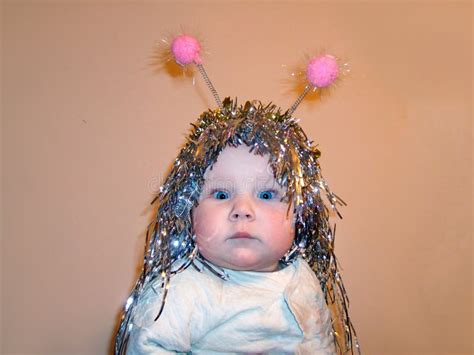 Surprised Baby in a New Year Costume, Portrait Stock Image - Image of baby, emotion: 202493399