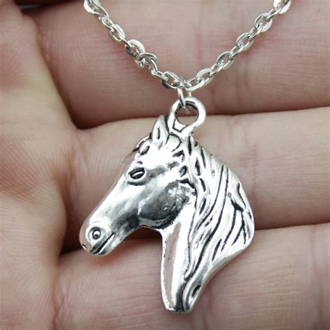 WYSIWYG 28x22mm Horse Head Pendant Necklace Jewelry, Handmade Necklace ...