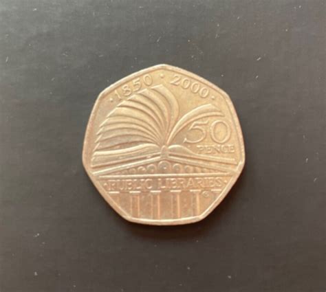 RARE Public Libraries 1850 - 2000 UK 50p coin | eBay