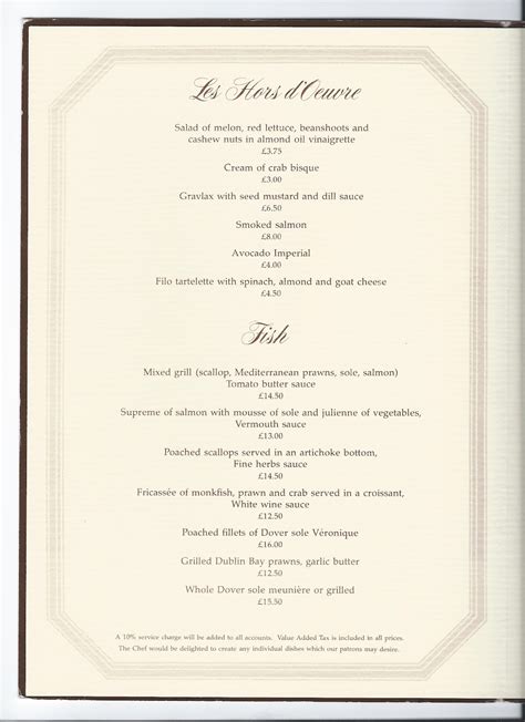 Chris Suhr's Menu Collection: Goring Hotel, London