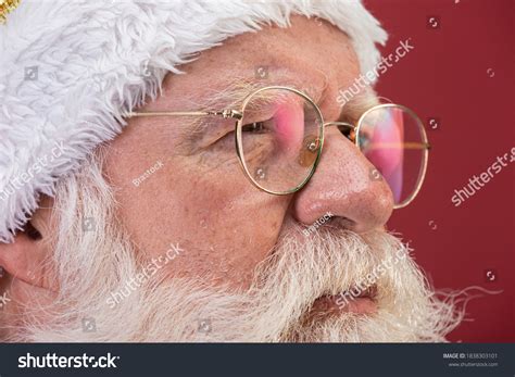 Real Santa Claus Red Background Wearing Stock Photo 1838303101 | Shutterstock