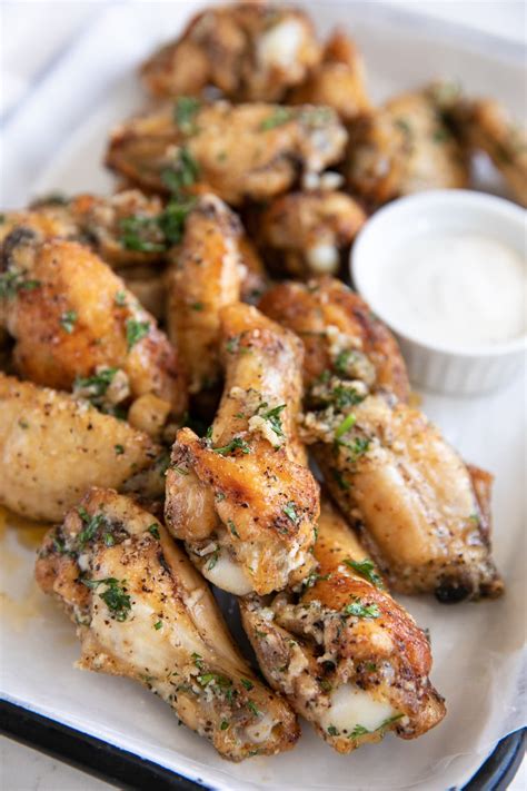 Crispy Garlic Parmesan Wings - The Forked Spoon