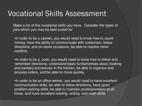 PPT - Vocational Skills and Work Ethic PowerPoint Presentation, free download - ID:2110846