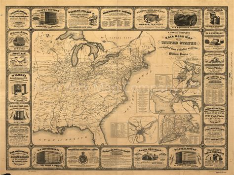 1857 MAP | Railroad Map of the United States | Railroad Map | United States Map £27.09 - PicClick UK