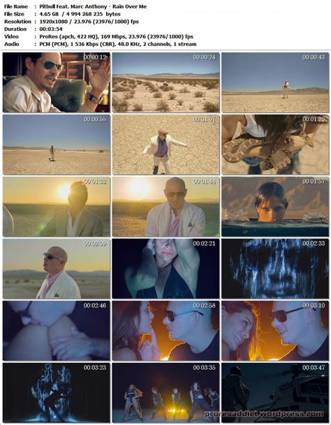 Pitbull Feat. Marc Anthony – Rain Over Me – ProRes Addict – The Music video collector