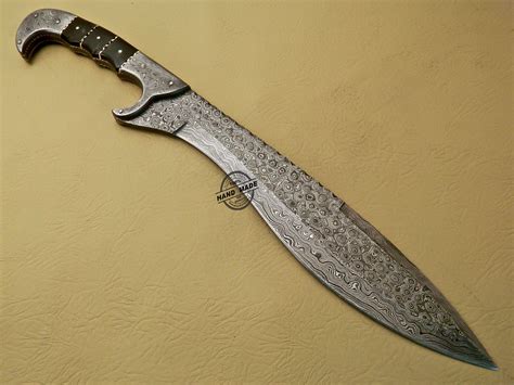 New Damascus Bowie Knife Custom Handmade Damascus Steel Hunting