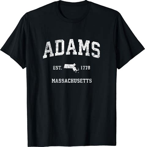 Amazon.com: Adams Massachusetts MA Vintage Athletic Sports Design T-Shirt : Clothing, Shoes ...