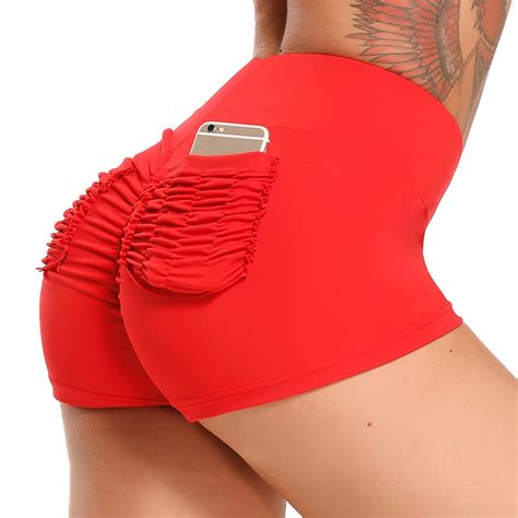 Fittoo - FITTOO Women Yoga Short Ruched Butt Back Pockets Pants Gym ...