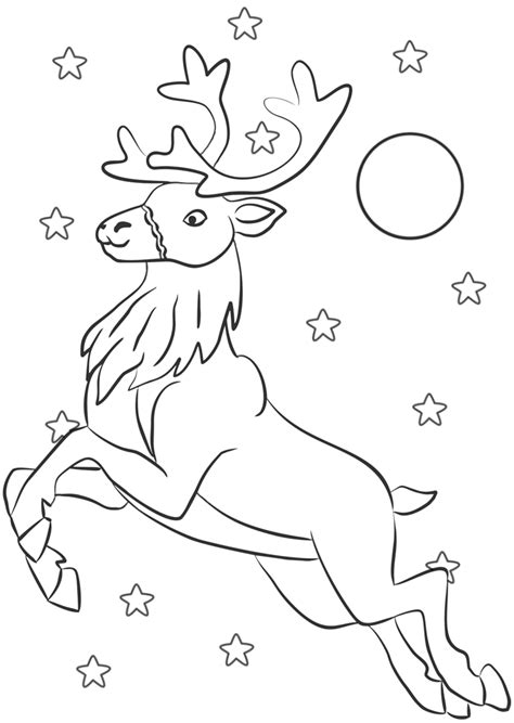 Flying Reindeer Clip Art Coloring Pages