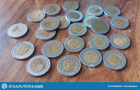 Egyptian Pound coins stock photo. Image of circle, coin - 254489328