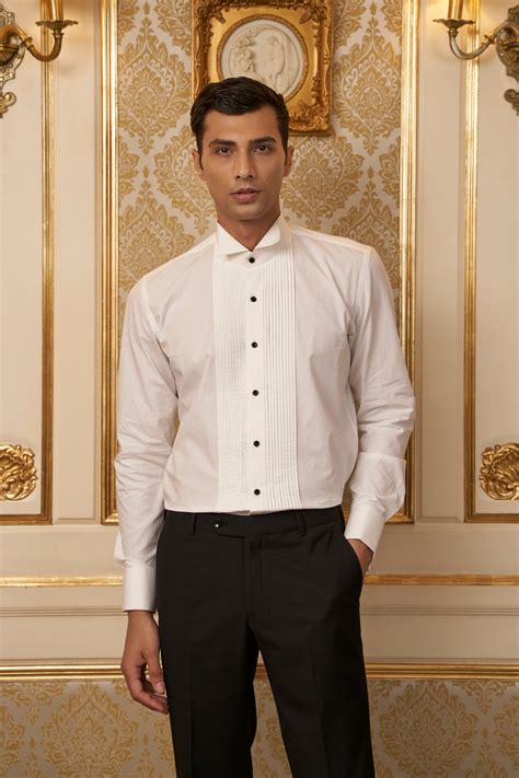 Bright White Pintuck Wing Collar Shirt – Minizmo