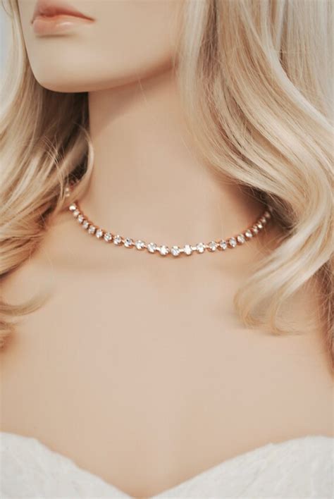 Swarovski Diamond Tennis Necklace Petite Rhinestone Choker 6mm