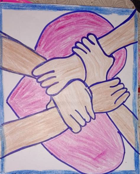 a drawing of two hands holding each other