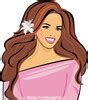 Portrait of a smiling beautiful woman in a pink dress vector free download