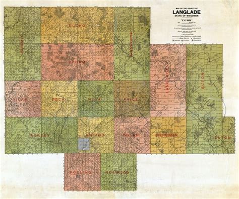 1908 Farm Line Map of Langlade County Wisconsin | Etsy