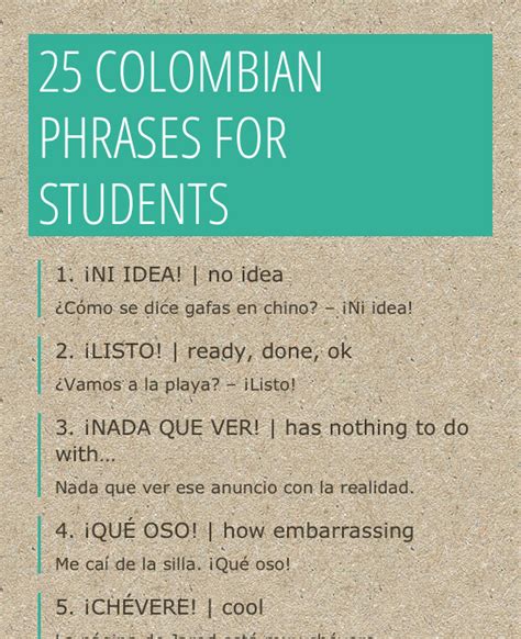 The Colombian List of Spanish Slang Expressions Every Student Should ...