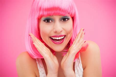 Cute Girl With Pink Hair Stock Photo - Download Image Now - Adult, Adults Only, Beautiful People ...