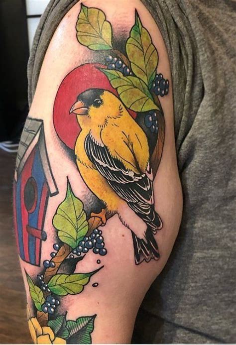 30+ Amazing Goldfinch Tattoo with Meanings - Body Art Guru