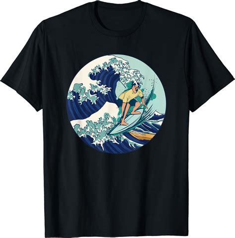 Surfer Style Shirt Retro Style T-Shirt : Amazon.co.uk: Fashion