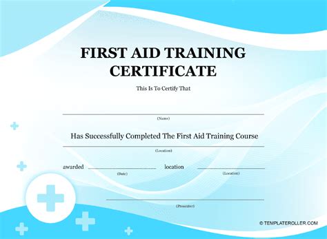 First Aid Training Certificate Template Download Printable PDF ...