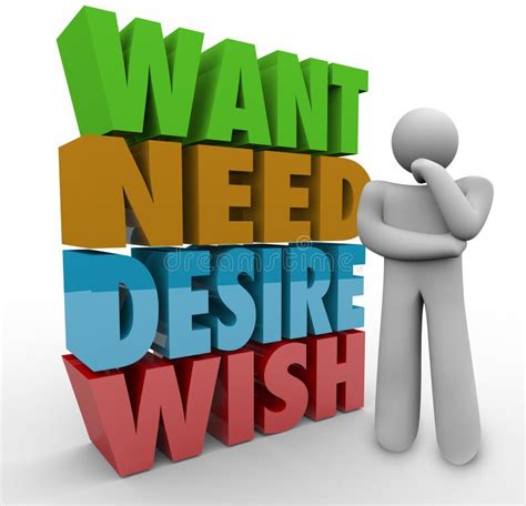 Want Need Desire Wish Thinker 3d Words Stock Illustration ...