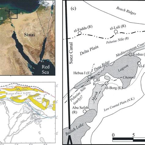 (a)-Satellite image of the Nile Delta and Sinai, (b)-Seven... | Download Scientific Diagram