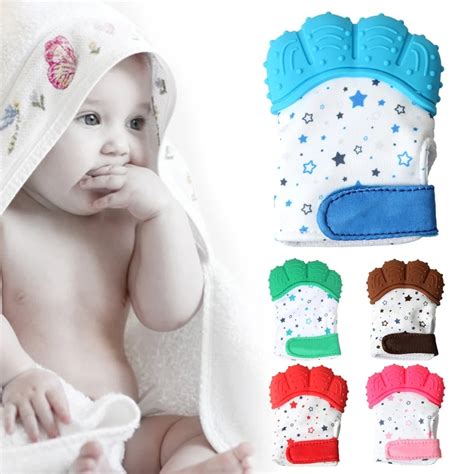 Aliexpress.com : Buy New Baby Glove Silicone Teether Pacifier Teething Wrapper Sound Mitten ...