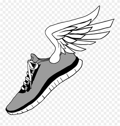 Running Shoes Clip Art - Running Shoes With Wings - Png Download ...