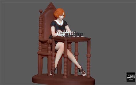 ArtStation - QUEENS GAMBIT ANYA TAYLOR JOY CHESS GIRL CHARACTER STATUE 3D PRINT | Resources