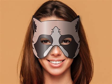 Raccoon Mask Printable, Paper DIY for Kids and Adults. PDF Template. Instant Download. for ...