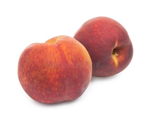 Pair of Fresh Red Peach Isolated on White Stock Photo - Image of ...