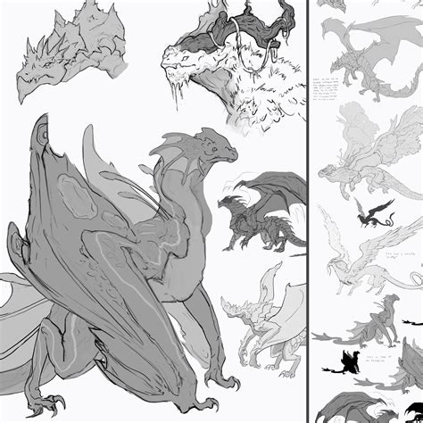 ArtStation - Concept Sketches - Dragons