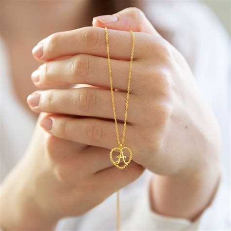 Gold Heart Initial Necklace | Jewellery | Lisa Angel