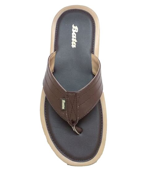 Bata Brown Leather Slippers Price in India- Buy Bata Brown Leather Slippers Online at Snapdeal