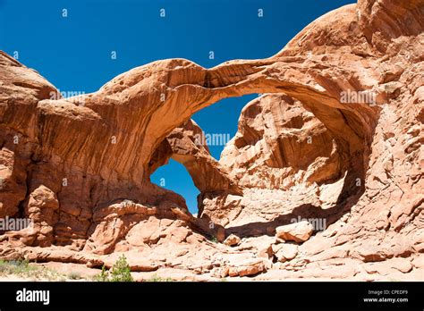 Double Arch, Arches national park, Moab, Utah, USA Stock Photo - Alamy