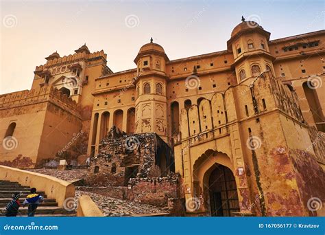 Amber Fort or Amer Fort in Jaipur, India. Mughal Architecture Medieval ...