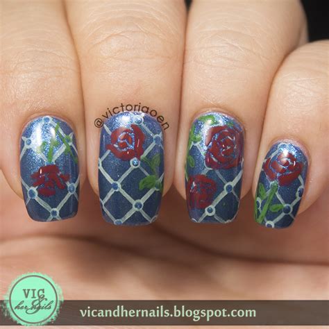 Vic and Her Nails: Digital Dozen Does Re-creation - Day 5: Midsummer Night Garden by Sassy Shelly
