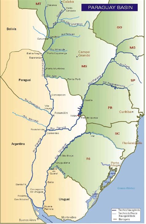 Map of Parana-Paraguay Waterway | Download Scientific Diagram
