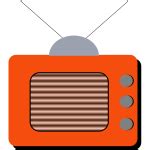 Vector image of vintage TV and a lamp | Free SVG