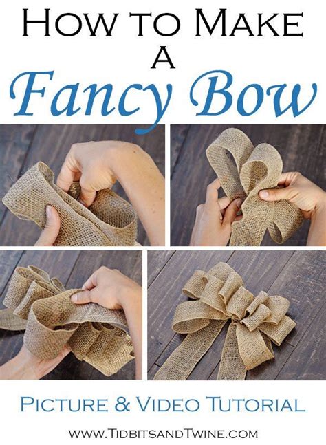 How to Make a Fancy Bow: Pictures and Video Tutorial from Tidbits&Twine | Burlap crafts, Fancy ...