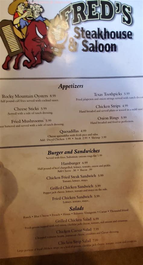 Menu at Western Sizzlin steakhouse, Elk City, S Main St