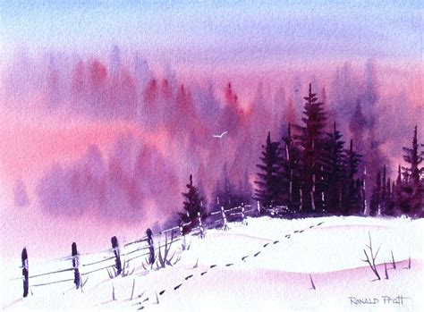 Download Original. Winter Glow. | Winter watercolor, Winter watercolor paintings, Watercolor ...