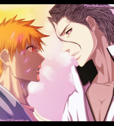 Aizen and Ichigo by MoriVolo on DeviantArt