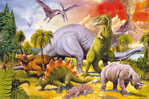 Amazon.de: 1art1 Dinosaurier - Collage, Dino-Welt Poster 91 x 61 cm