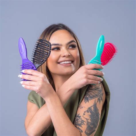 Dompel Maya Hair Brush Set - 4 Piece Set (Green, Pink, Purple, Black) - Antistatic Brush for All ...